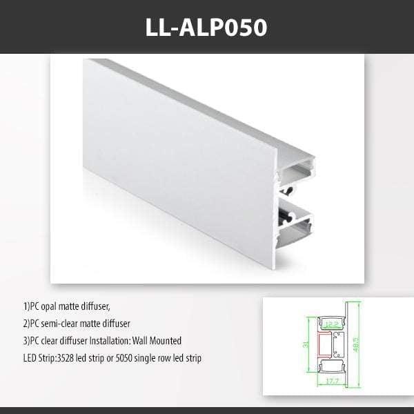 L9 Fixture [China] ALP050 Wall Mount Aluminium Profile For 2835 Led Strip 2M x10Pcs