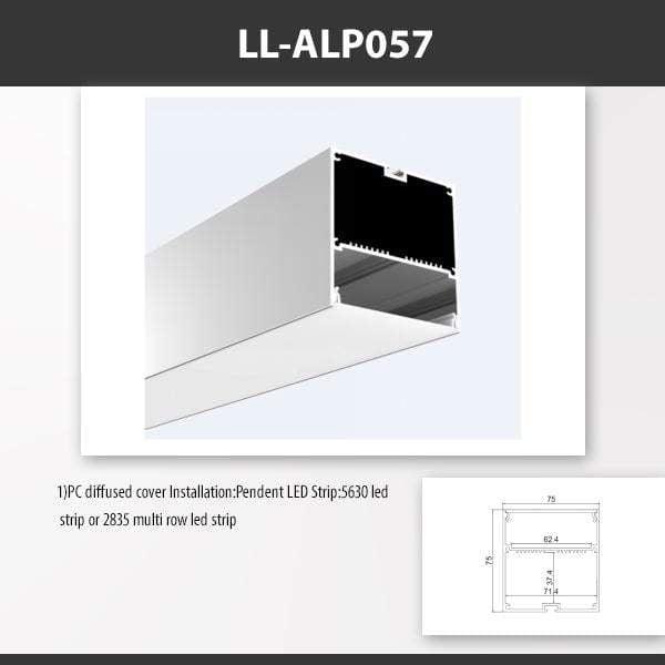 L9 Fixture [China] ALP057 Pendant Type Aluminium Profile 2M x10Pcs