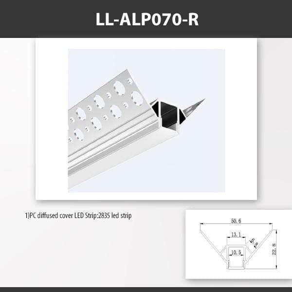 L9 Fixture [China] ALP070-R Recess Mount Aluminium Profile for 2835 Led Strip 2M x10Pcs