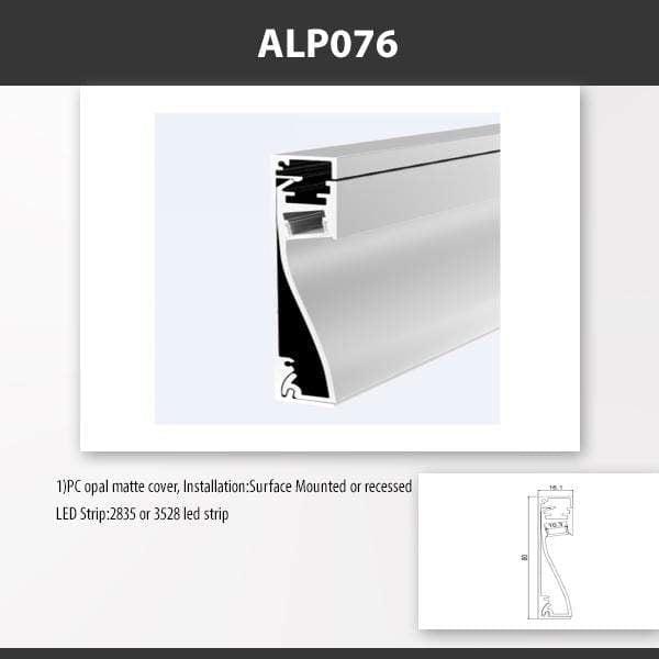 L9 Fixture [China] ALP076 Surface Mount Aluminium Profile 2M x10Pcs