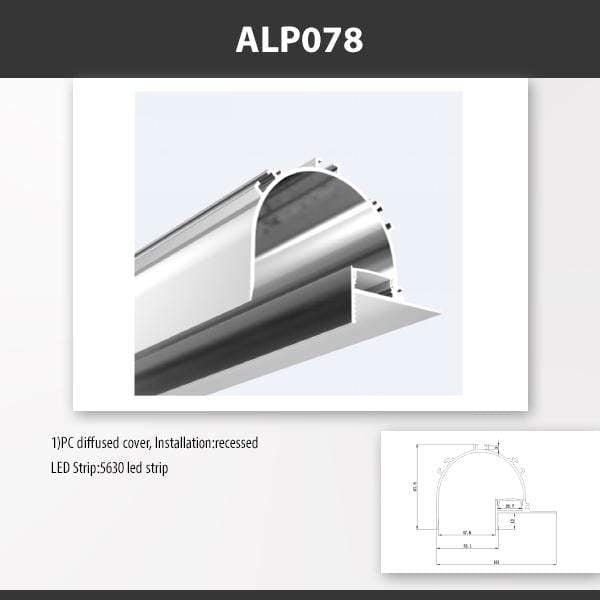 L9 Fixture [China] ALP078 Recess Mount Aluminium Profile for 5630 Led Strip 2M x10Pcs