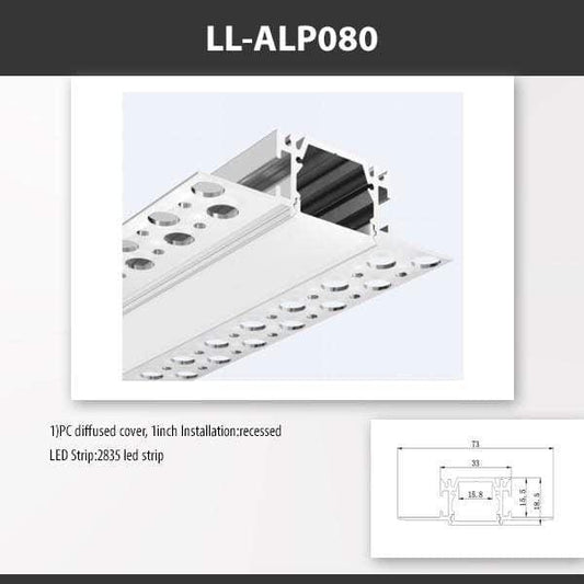 L9 Fixture [China] ALP080 Recess Mount Aluminium Profile For 2835 Led Strip 2M x10Pcs