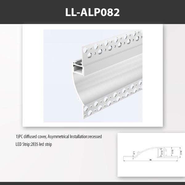 L9 Fixture [China] ALP082 Recess Mount Aluminium Profile For 2835 Led Strip 2M x10Pcs