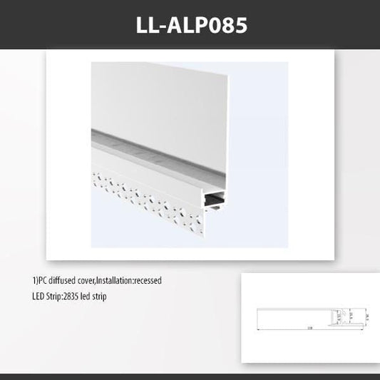 L9 Fixture [China] ALP085 Recess Mount Aluminium Profile For 2835 Led Strip 2M x10Pcs