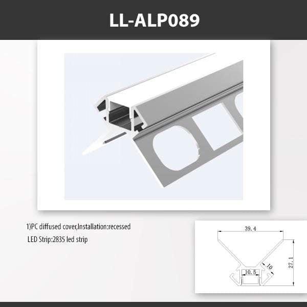 L9 Fixture [China] ALP089 Recess Mount Aluminium Profile For 2835 Led Strip 2M x10Pcs