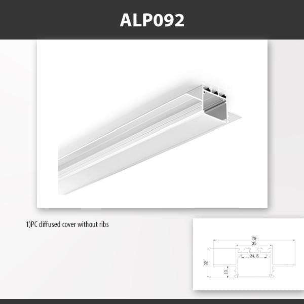 L9 Fixture [China] ALP092 Recess Mount Aluminium Profile 2M x10Pcs