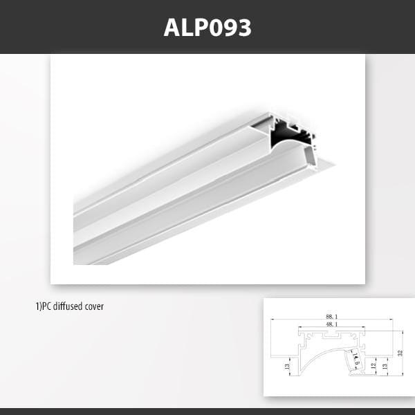 L9 Fixture [China] ALP093 Recess Mount Aluminium Profile 2M x10Pcs