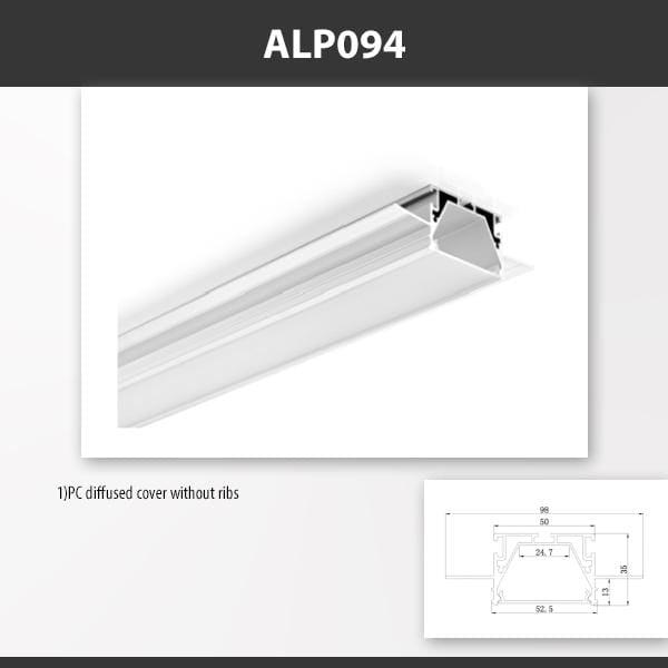 L9 Fixture [China] ALP094 Recess Mount Aluminium Profile 2M x10Pcs