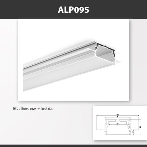 L9 Fixture [China] ALP095 Recess Mount Aluminium Profile 2M x10Pcs