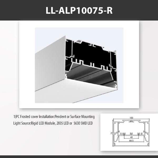 L9 Fixture [China] ALP10075-R Surface Mount Aluminium Profile 2M x10Pcs