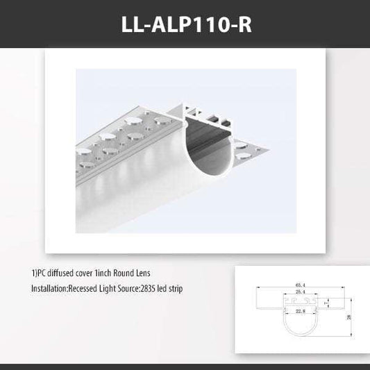 L9 Fixture [China] ALP110-R Recess Mount Aluminium Profile For 2835 Led Strip 2M x10Pcs