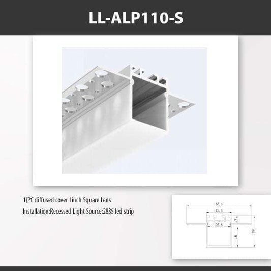 L9 Fixture [China] ALP110-S Recess Mount Aluminium Profile For 2835 Led Strip 2M x10Pcs