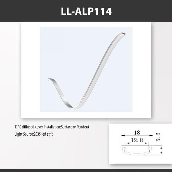 L9 Fixture [China] ALP114 Surface Mount Aluminium Profile For 2835 Led Strip 2M x10Pcs