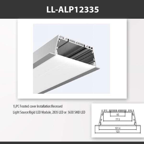 L9 Fixture [China] ALP12335 Recess Mount Aluminium Profile 2M x10Pcs
