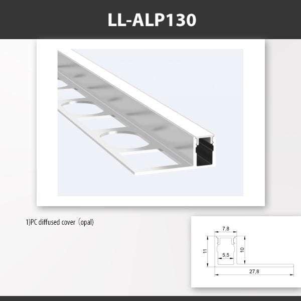 L9 Fixture [China] ALP130 Recess Mount Aluminium Profile 2M x10Pcs