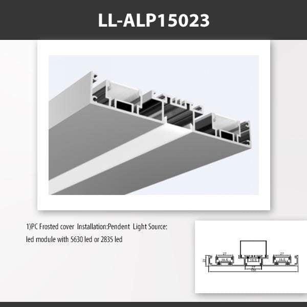 L9 Fixture [China] ALP15023 Pendant Type Aluminium Profile for 2835 Led Strip 2M x10Pcs