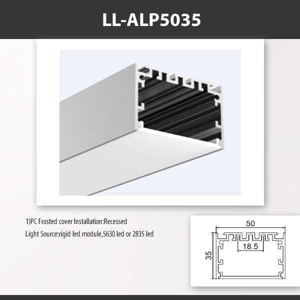 L9 Fixture [China] ALP5035 Recess Mount Aluminium Profile 2M x10Pcs