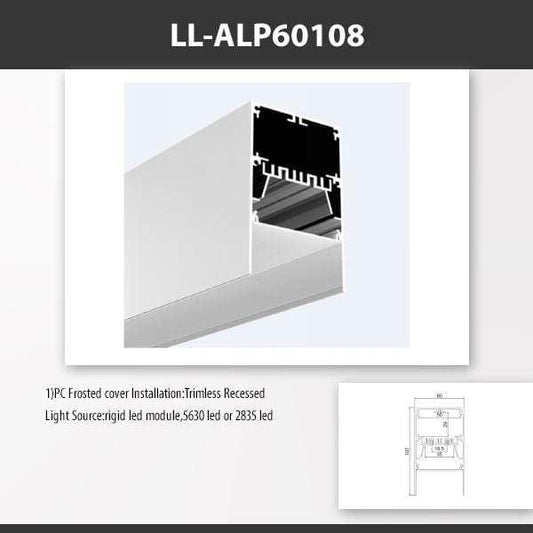 L9 Fixture [China] ALP60108 Recess Mount Aluminium Profile for 2835 Led Strip 2M x10Pcs
