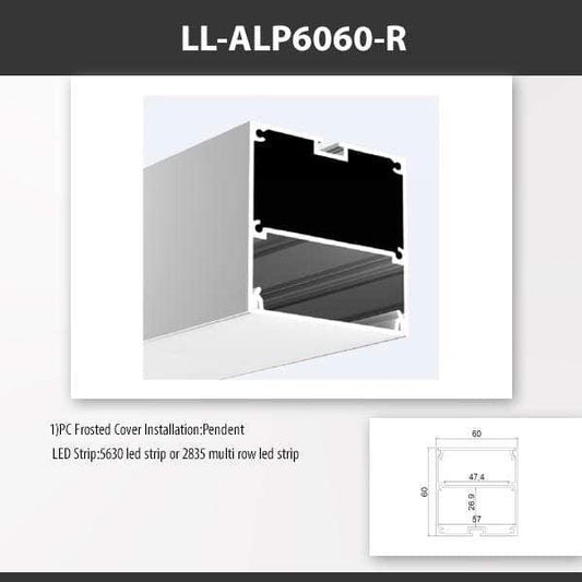 L9 Fixture [China] ALP6060-R Pendant Type Aluminium Profile For 2835 Led Strip 2M x10Pcs