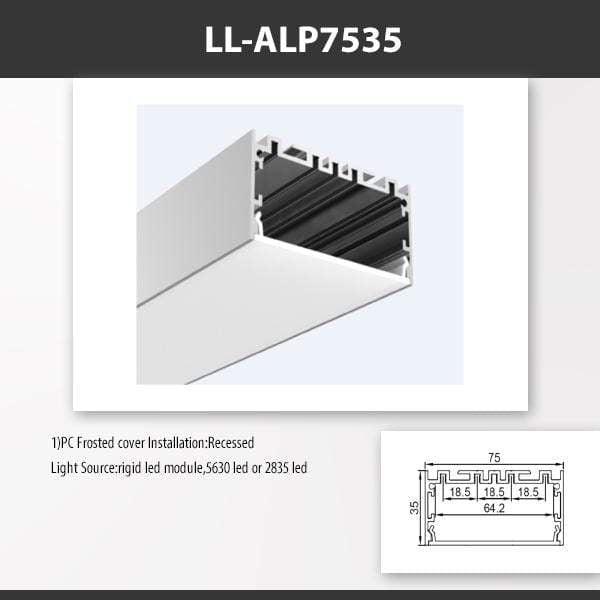 L9 Fixture [China] ALP7535 Recessed Mount Aluminium Profile 2M x10Pcs