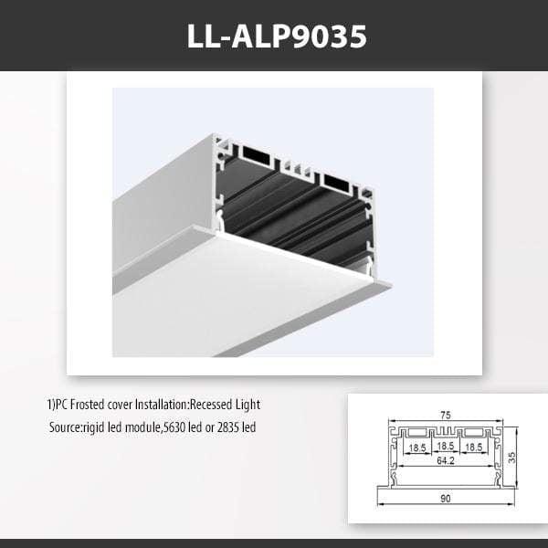 L9 Fixture [China] ALP9035 Recess Mount Aluminium Profile 2M x10Pcs