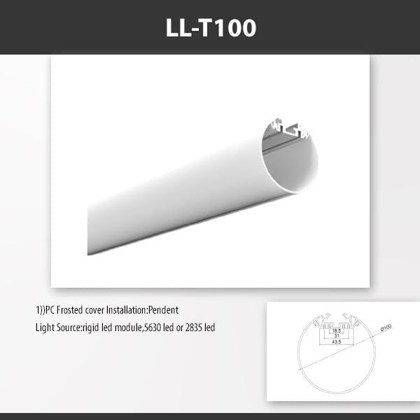 L9 Fixture [China] T100 Pendant Type Aluminium Profile 2M x10Pcs