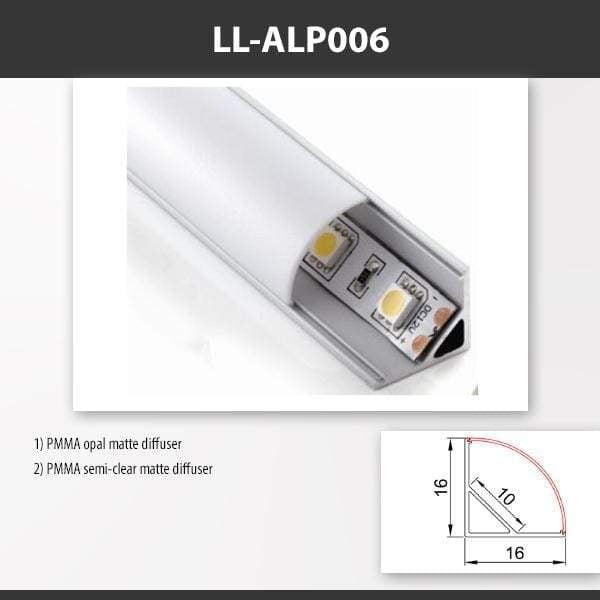 L9 Fixture LL-ALP006 / PMMA Opal Matte [China] ALP006 Surface Mounting Aluminum Profile For 2835 Led strip 2M x10Pcs