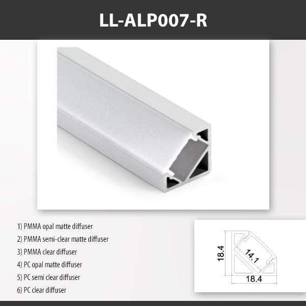 L9 Fixture LL-ALP007-R / PMMA Opal Matte [China] ALP007-R Recessed Mounting Aluminum Profile For 2835 Led Strip 2M x10Pcs