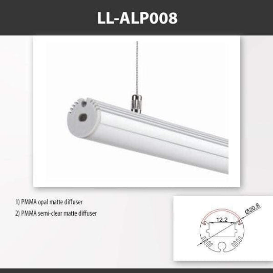 L9 Fixture LL-ALP008 / PMMA Opal Matte [China] ALP008 Surface Mounting Aluminium Profile For 2835 Led Strip 2M x10Pcs