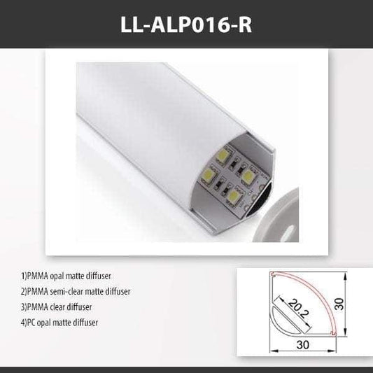 L9 Fixture LL-ALP016-R / PMMA Opal Matte [China] ALP016-R Recessed Mounting Aluminium Profile For 2835 Led Strip 2M x10Pcs