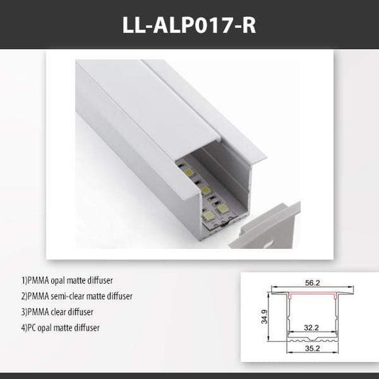L9 Fixture LL-ALP017-R / PMMA Opal Matte [China] ALP017-R Recessed Mounting Aluminium Profile For 2835 Led Strip2M x10Pcs