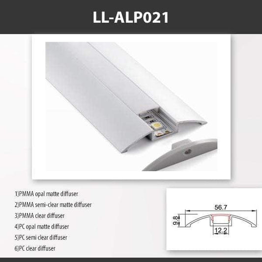 L9 Fixture LL-ALP021 / PMMA Opal Matte [China] ALP021 Surface Mounting Aluminium Profile For 2835 Led Strip 2M x10Pcs