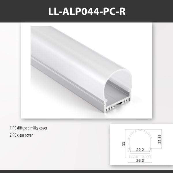 L9 Fixture LL-ALP044-PC-R / PC Clear / Surface Mount [China] ALP044 Surface Mount Aluminium Profile For 2835 Led Strip 2M x10Pcs