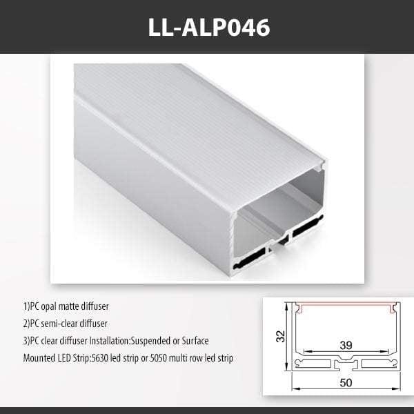 L9 Fixture LL-ALP046 / PC Opal Matte / Surface [China] ALP046 Aluminium Profile 2M x10Pcs