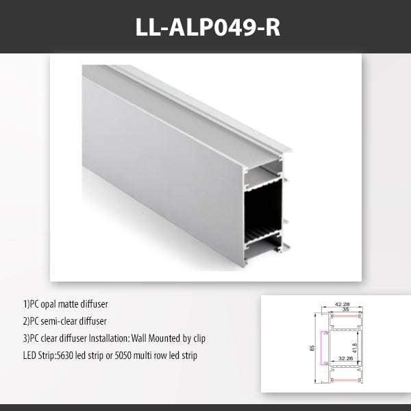 L9 Fixture LL-ALP049-R / PC Opal Matte / Wall [China] ALP049-R Wall Mount Aluminium Profile For 2835 Led Strip 2M x10Pcs