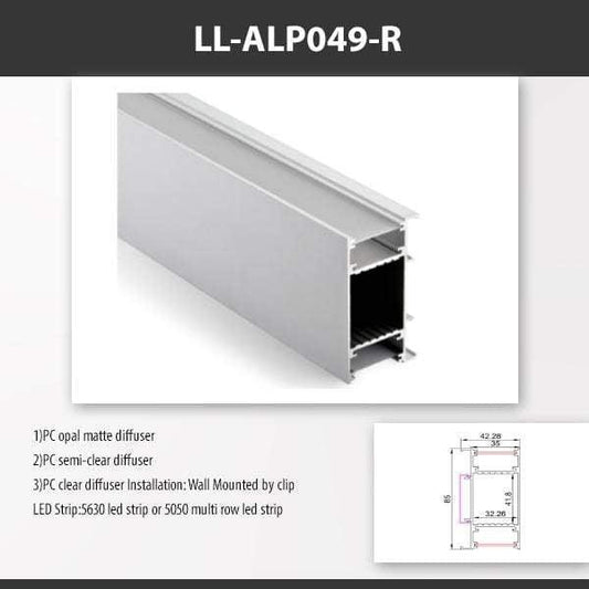 L9 Fixture LL-ALP049-R / PC Opal Matte / Wall [China] ALP049-R Wall Mount Aluminium Profile For 2835 Led Strip 2M x10Pcs