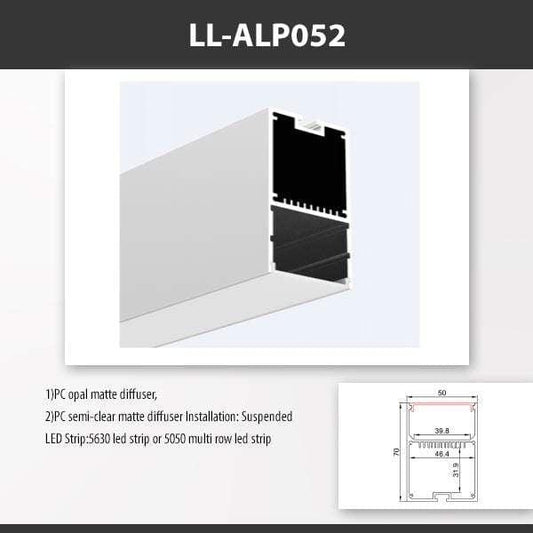 L9 Fixture LL-ALP052 / PC Opal Matte / Surface [China] ALP052 Surface Mount Aluminium Profile For 2835 Led Strip 2M x10Pcs