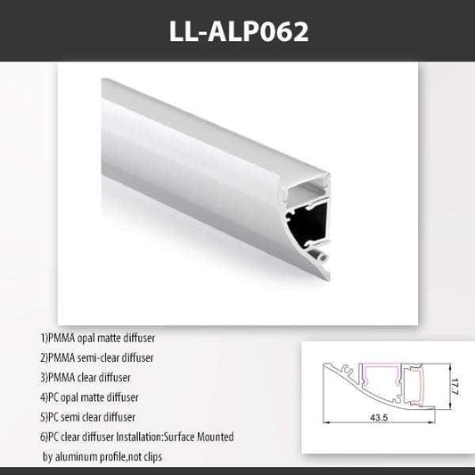 L9 Fixture LL-ALP062 / PC Opal Matte / Surface [China] ALP062 Surface Mount Aluminium Profile For 2835 Led Strip 2M x10Pcs