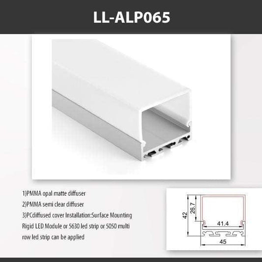 L9 Fixture LL-ALP065 / PMMA Opal Matte / Surface [China] ALP065 Surface Mount Aluminium Profile 2M x10Pcs