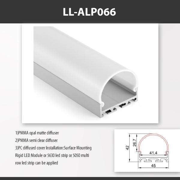 L9 Fixture LL-ALP066 / PMMA Opal Matte / Surface [China] ALP066 Surface Mount Aluminium Profile 2M x10Pcs