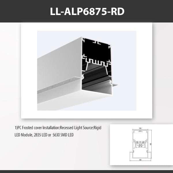 L9 Fixture LL-ALP6875-RD / PC Frosted [China] ALP6875 Recess Mount Aluminium Profile 2M x10Pcs
