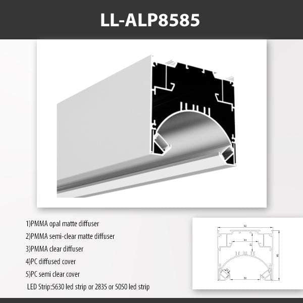 L9 Fixture LL-ALP8585 / PC Diffused [China] ALP8585 Pendant Type Aluminium Profile 2M x10Pcs