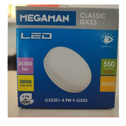 Megaman GX53S1-4.9W-F-GX53-2800K LED Classic Bulb-Home Decore-DELIGHT OptoElectronics Pte. Ltd