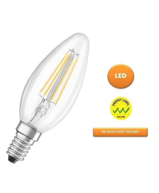 Osram LED Value Classic B40C Clear Filament E14 Bulb, LED Filament Bulb - DELIGHT OptoElectronics Pte. Ltd