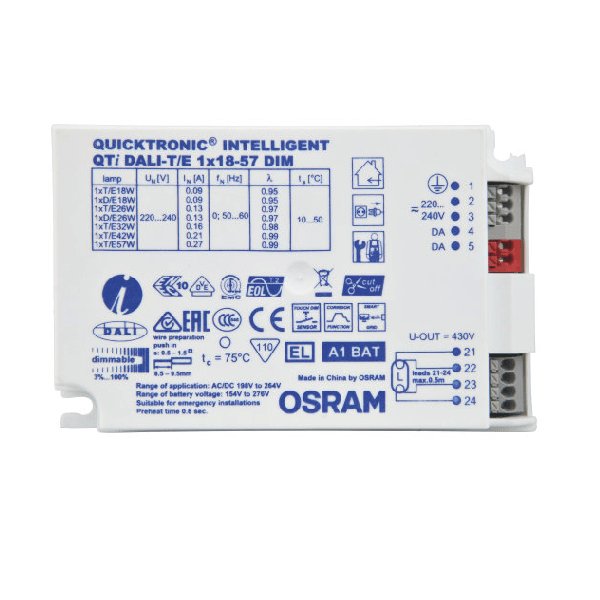 OSRAM Quicktronic Intelligent QTi DALI-T/E Dimmable Ballast For CFL Lamps - DELIGHT OptoElectronics Pte. Ltd