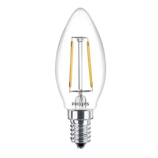 Philips Classic 2-25W Filament LED Candles And Lusters E14 GLS Bulb B35 x13PCs - DELIGHT OptoElectronics Pte. Ltd