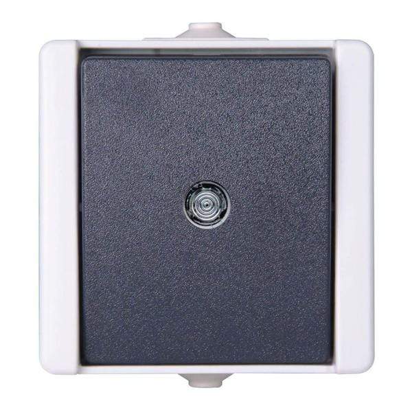 R1 Electrical Supplies LED Kopp Grey Push Button Intermediate IP44 Light Switch