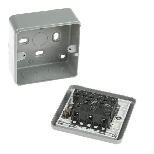 R1 Electrical Supplies MK Electric Silver 10A Surface Mount Rocker Light Switch