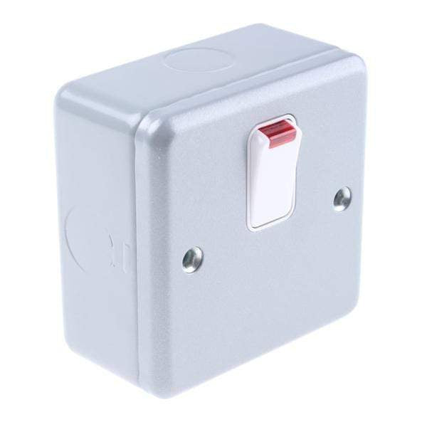 R1 Electrical Supplies MK Electric Silver 20A Surface Mount Rocker Light Switch