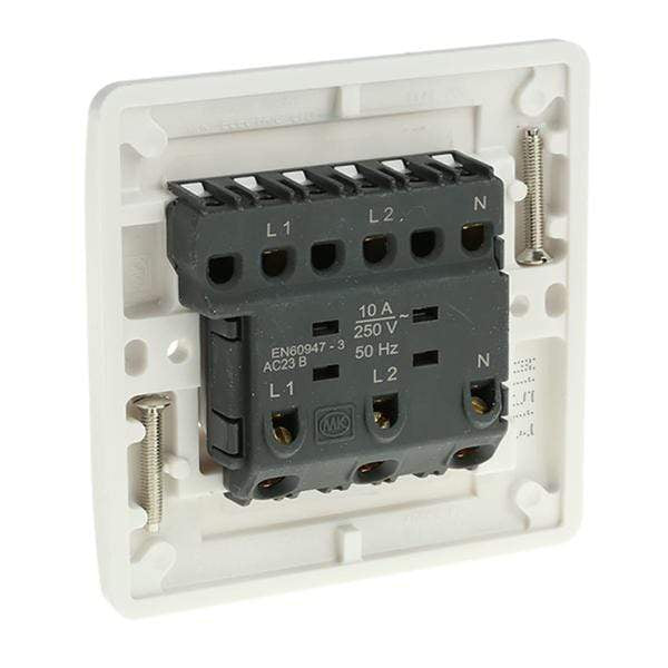 R1 Electrical Supplies MK Electric White 10A Flush Mount Rocker 1 Gang Light Switch